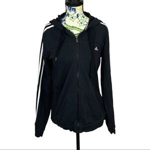 Adidas Zipper Hoodie Black/White Size S